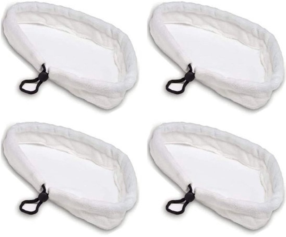 Allecto Plus - wasbare duurzame reservedoeken set van 4 voor stoombezem - driehoekige reservepads