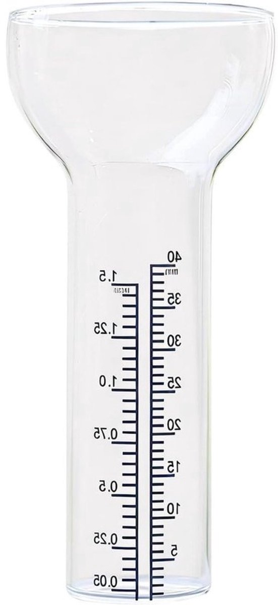 glazen regenmeter - neerslagmeter voor de tuin - voor nauwkeurige metingen - weerbestendig ontwerp - 175 cm - wit