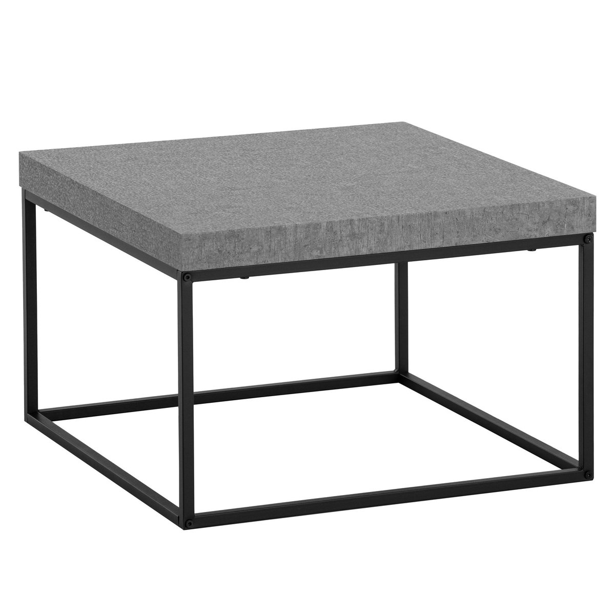 Salontafel 60x60x38 cm Grijs Salontafel in Betonlook Modern, Design Woonkamertafel Vierkant, Lounge Salontafel, Salontafel Metalen Poten Klein