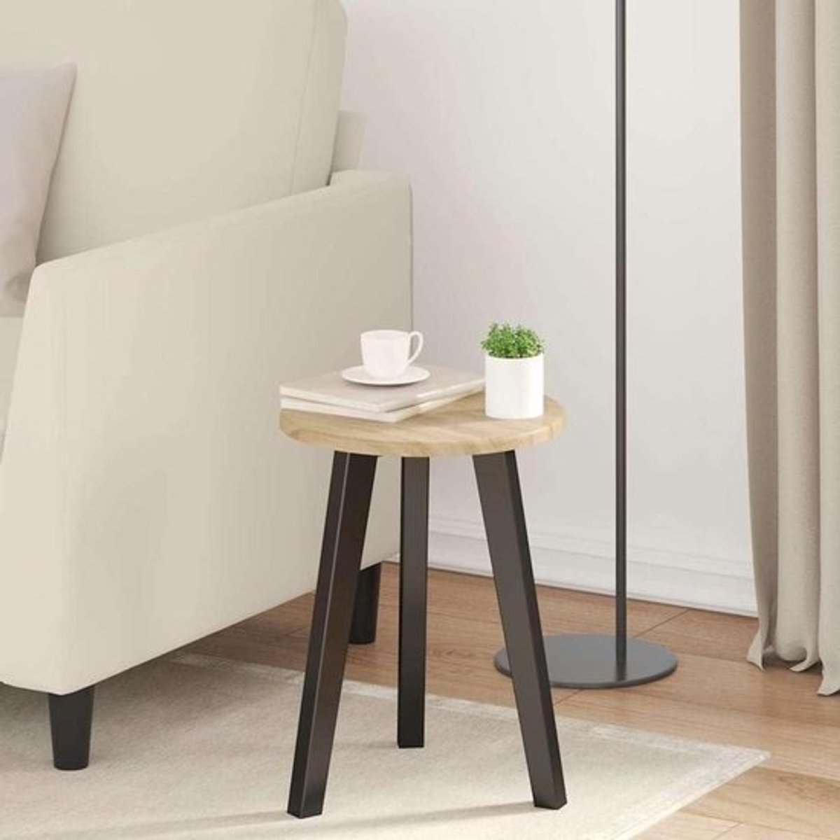 Rond tafelblad - Tafelblad voor buiten - Terras Genot - Weerbestendig oppervlak - 30 x 30 cm - Sonoma-eiken