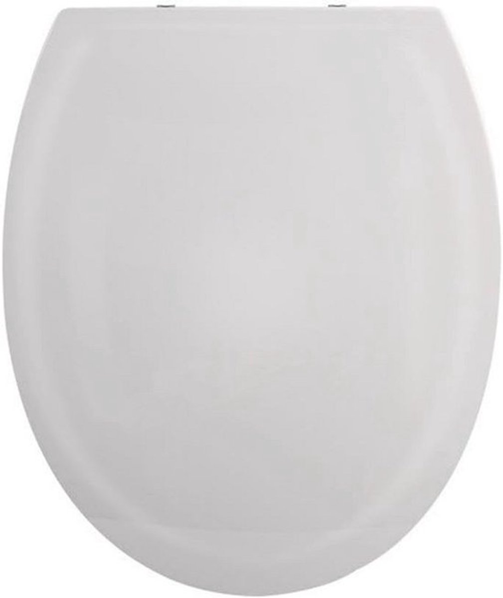 Lichtgrijze ovale toiletbril - Met softclose en quick-release mechanisme - Antibacterieel thermoplast