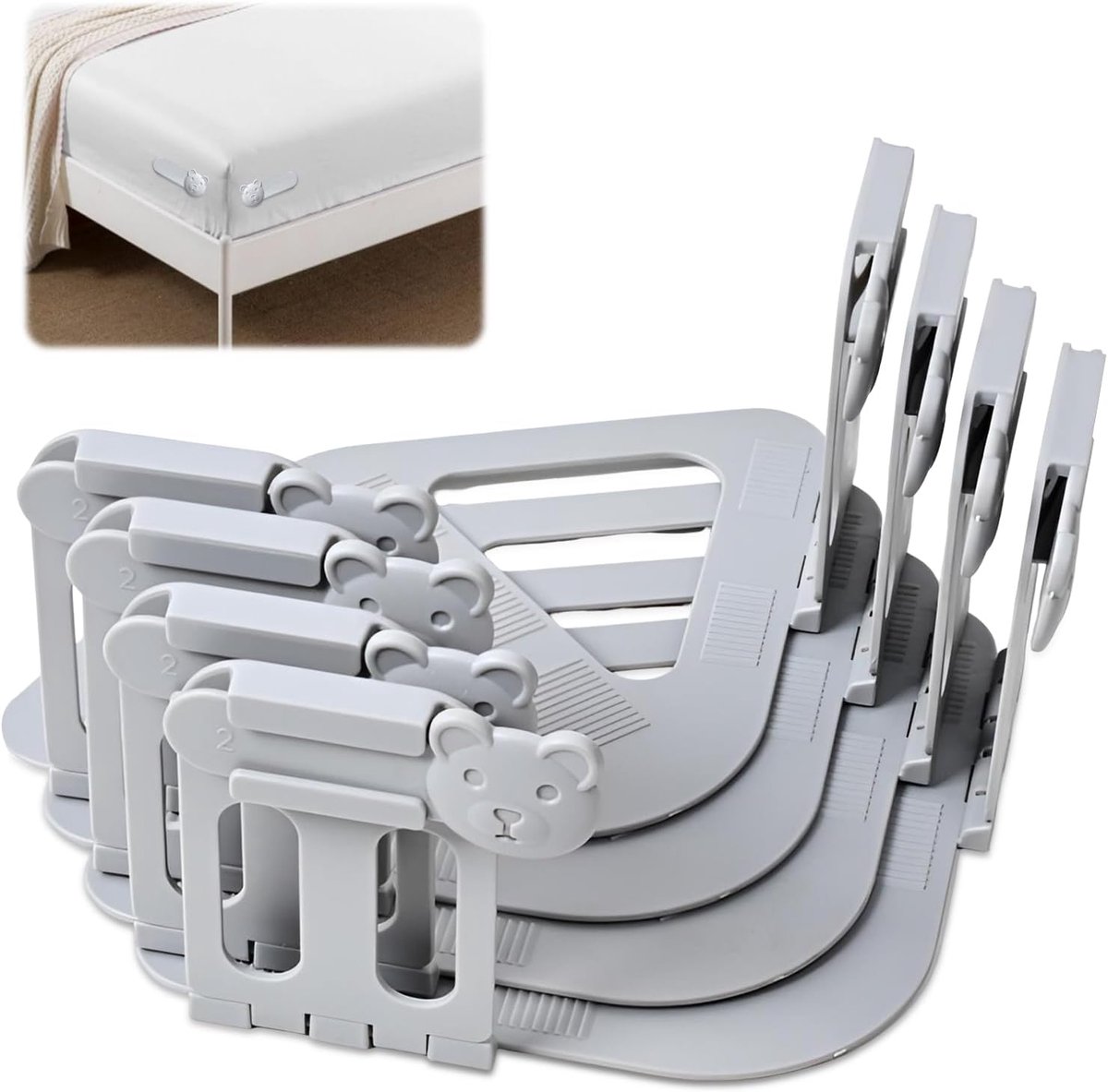 Bettlakenspanner,4 Stuks Spannbettlaken Houder Bettlaken Houder Tegen Glijden Rutschfeste Bettlaken Houder Bed Slot - ShopVlot