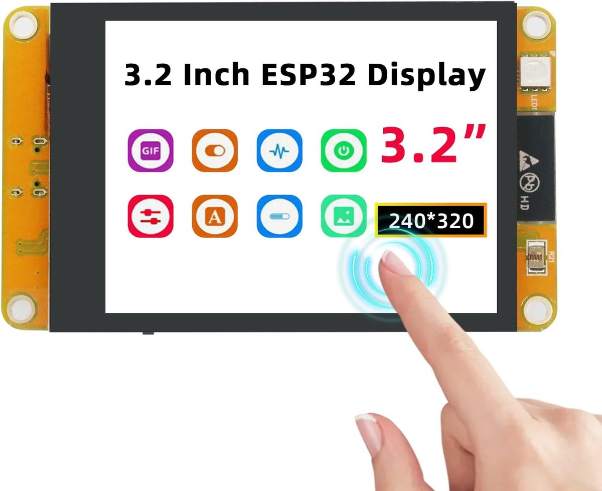 ESP32 Display 3.2 inch - Capacitive Touch Screen - 240 x 320 Resolutie - Ideaal voor Arduino IDE - ShopVlot