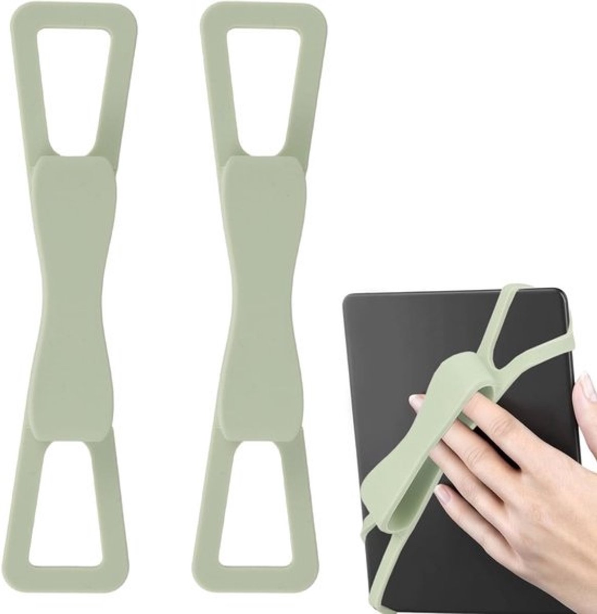 Comfortabele Handvatten voor Kindle en E-Readers - Verstelbare Antislip Grip voor Tablets van 12-20 cm - Groen