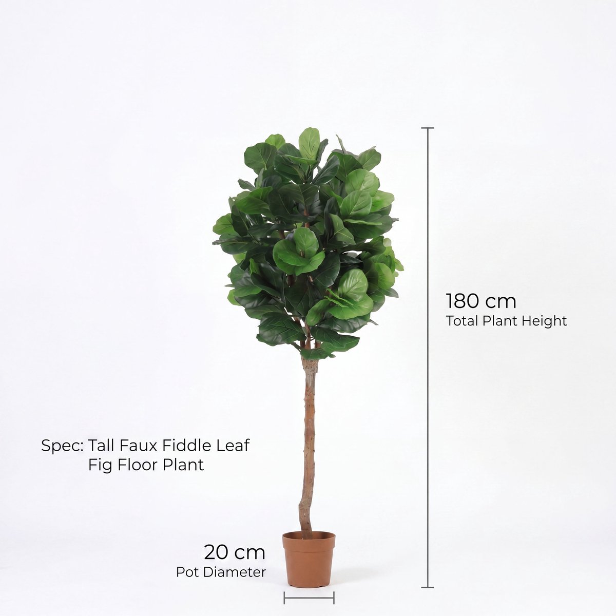 Florafy Kunstplant Ficus Lyrata 180cm - Kunstplanten voor binnen - Onderhoudsvrij