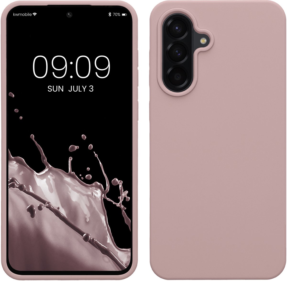 kwmobile telefoonhoesje geschikt voor Samsung Galaxy A56 5G - Hoesje met siliconen coating - Smartphone case in licht oudroze