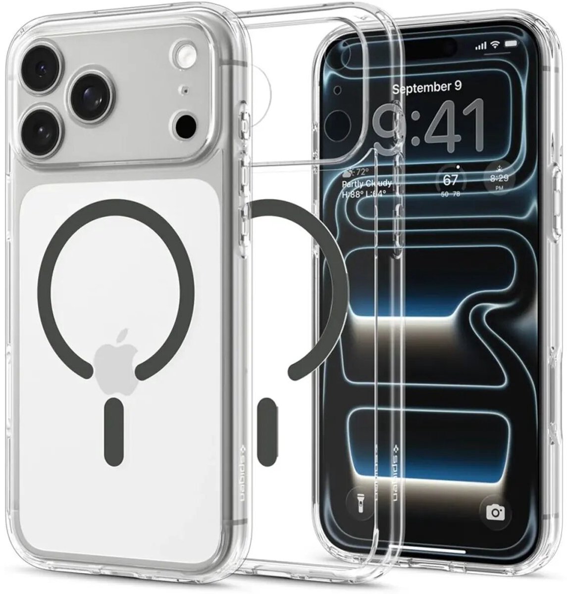 Spigen Hoesje Geschikt voor Apple iPhone 18 Pro / 17 Pro - Ultra Hybrid MagFit Case - Compatibel met MagSafe / Qi2 - Back Cover Graphite