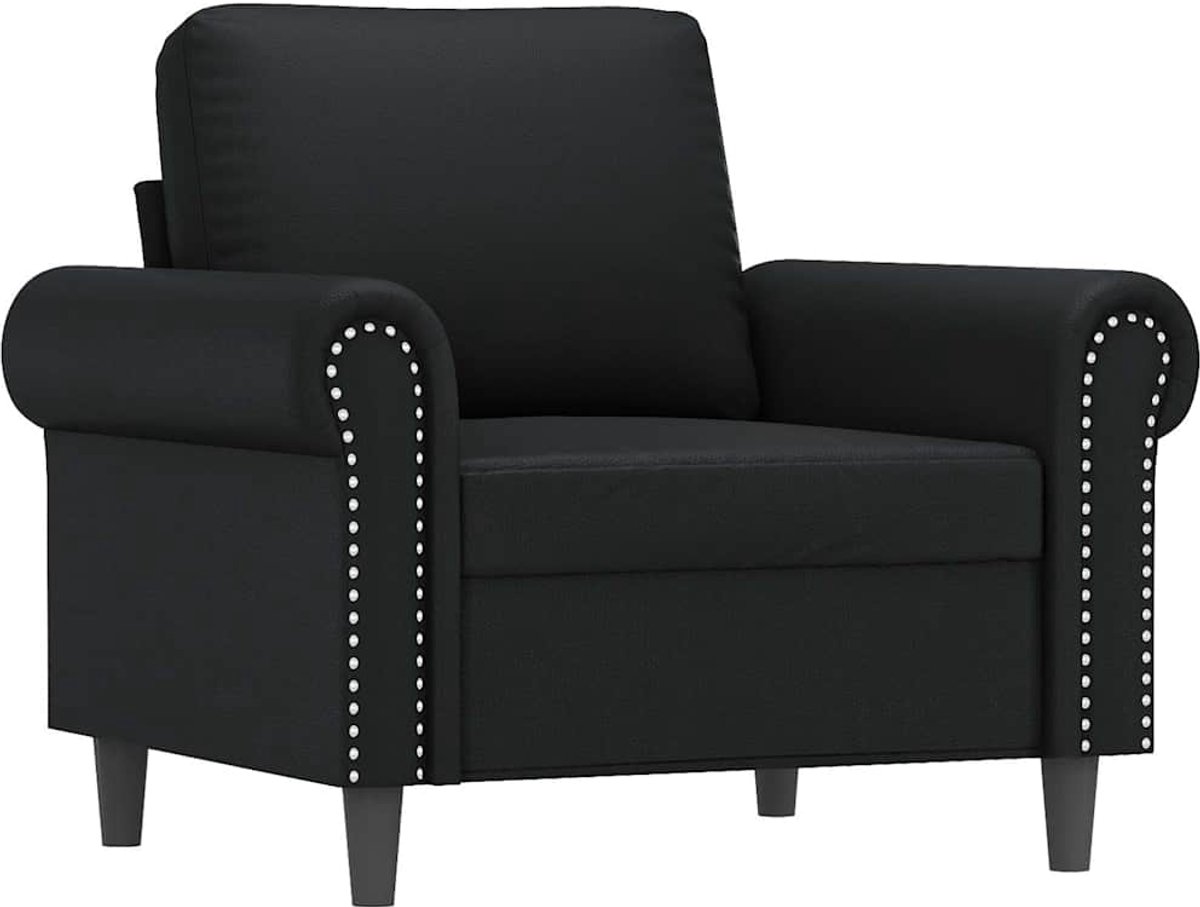 vidaXL Fauteuil - 60 - cm - kunstleer - zwart