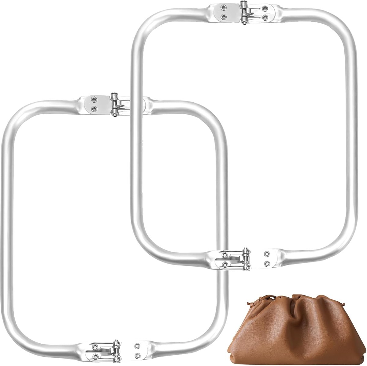2 stuks zakframes voor doe-het-zelf tas, U-vormige portemonnee | tasframe-sluiting, aluminium zakframe-sluiting, tasbeugel, kusssluiting frame, voor doe-het-zelf portemonnees (9 x 25 x 2 cm)