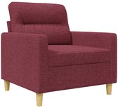 vidaXL - Fauteuil - 60 - cm - stof - wijnrood