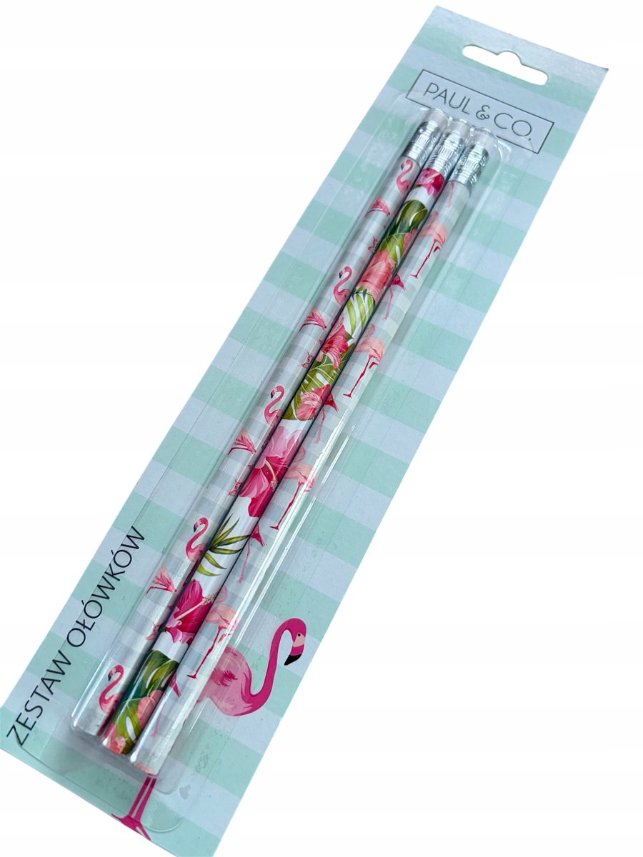 Merkloos Set bestaat uit 3 potten met rubber, flamingo design