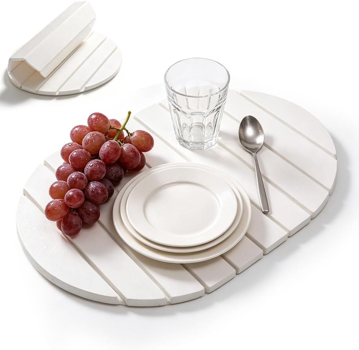 Afdruipmat 40 x 30 cm - steenmat - waterabsorberend - houdt je keuken hygiënisch - ShopVlot
