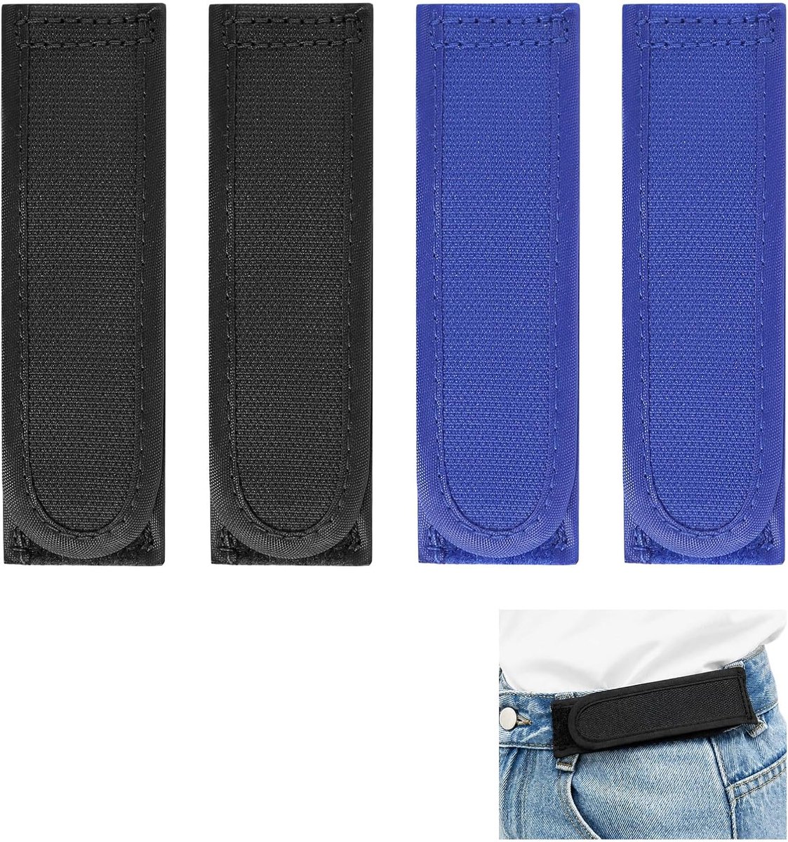 Elastische riemen zonder gesp - 4 stuks verstelbare leren riemen - onzichtbare riem voor heren en dames - ShopVlot