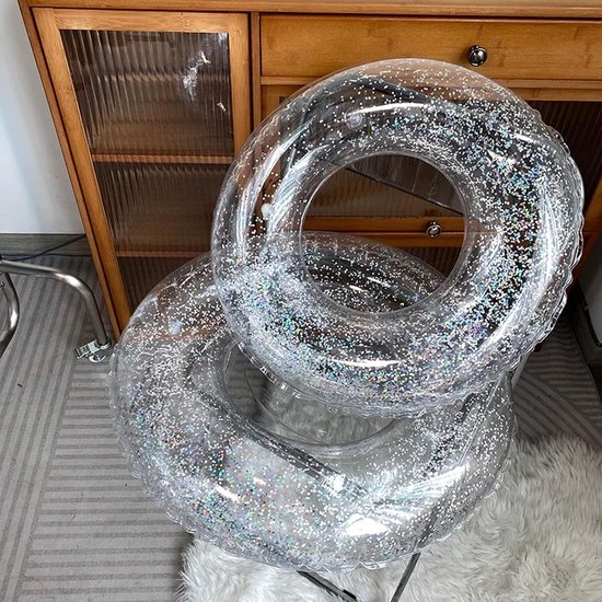 Zijdeglanzende opblaasbare zwemband met pailletten voor volwassenen - Perfect voor zomerse poolparty's en waterplezier — afbeelding 4