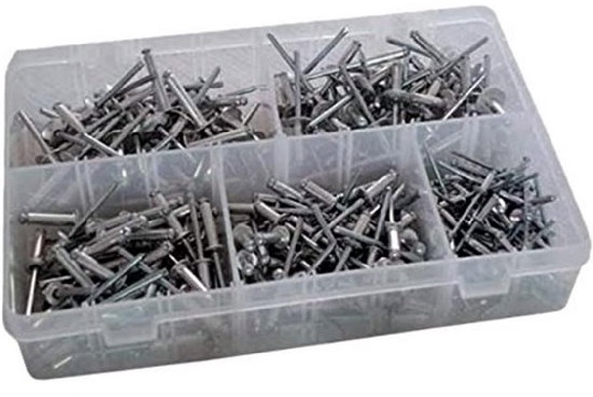 Klinknagels - Klinknagelset - Voor het maken van bevestigingen - Grote set - 300 stuks - Zilver