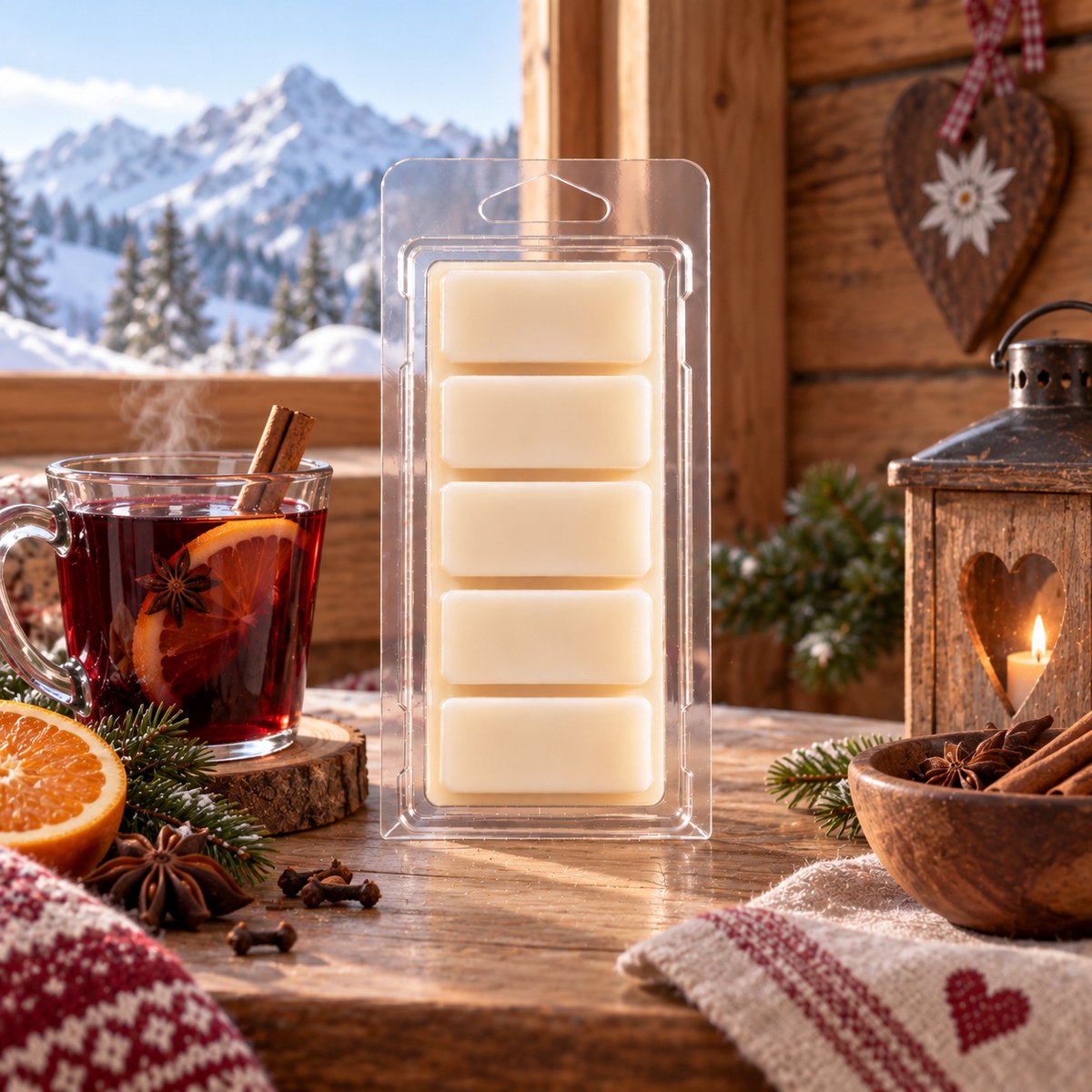 Waxmelts Glühwein - Snapbar - 55 gram - Sojawas - Handmade - Dierproefvrij - Vegan - Huisparfum - Voor in geurbrander - Waxbrander - Geur in huis - Wax melt - Geurkaars - Parfum