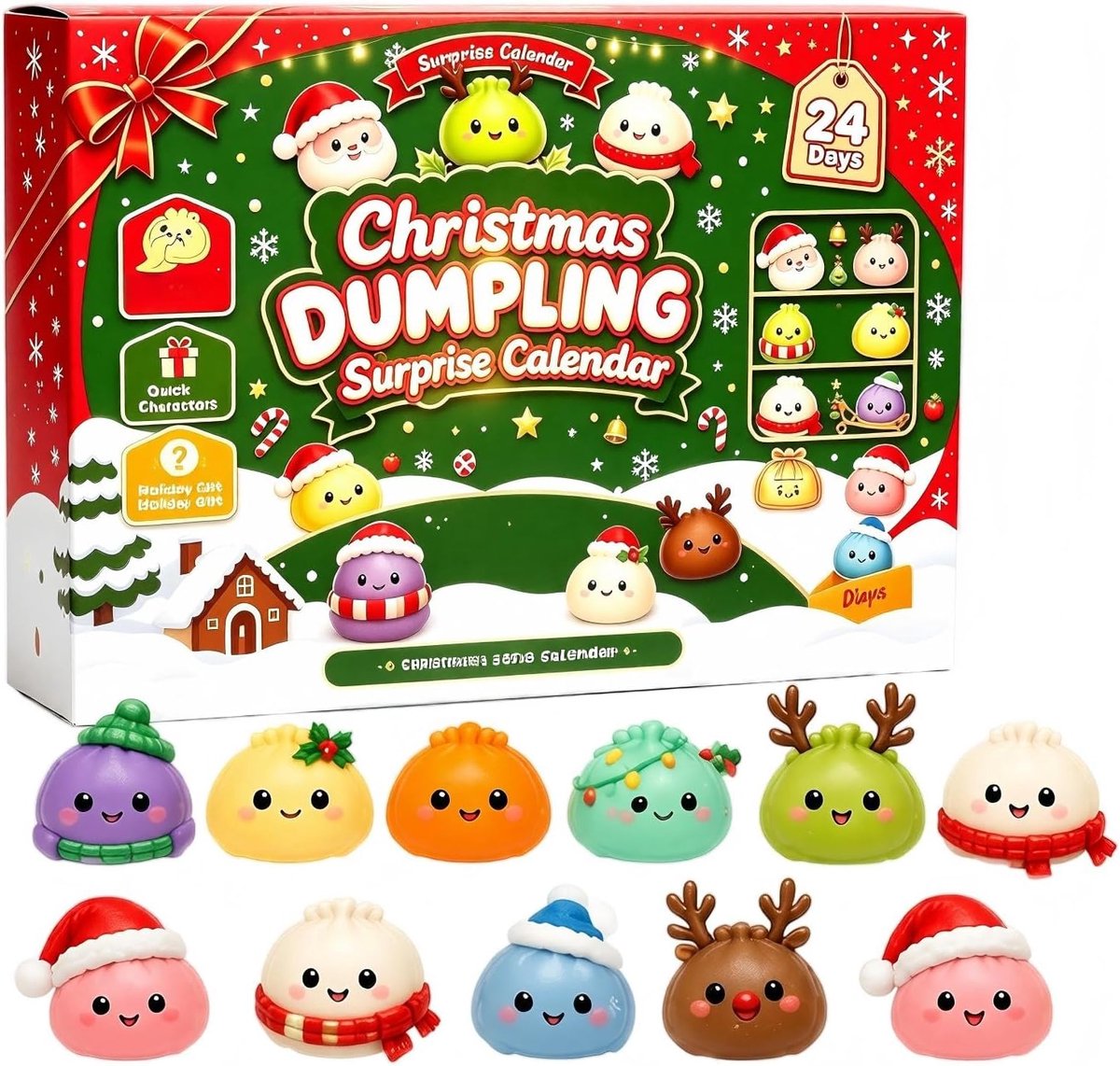 Kerstmis Adventskalender 24 Dagen - Squishies voor Volwassenen - 24 Verrassingen - Mini Fidget Speeltjes - Stressverlichting - 1 stuk