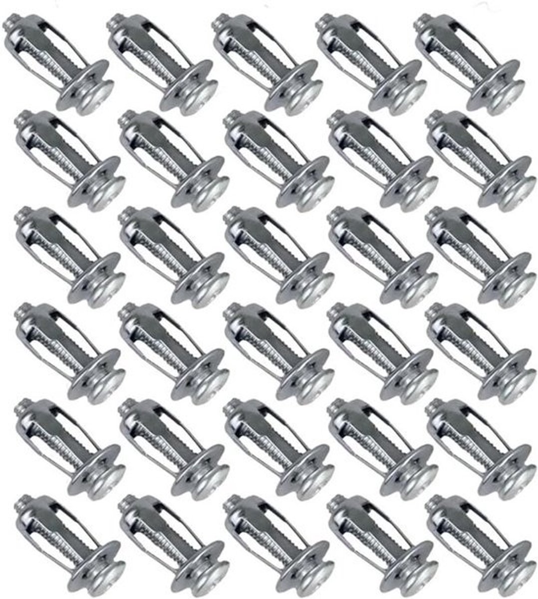 Expansiemoeren - Bloemenschroefanker - Voor bevestiging in holle wand - Uniek bloemenvormig design - 20 stuks - M6 - Metaal