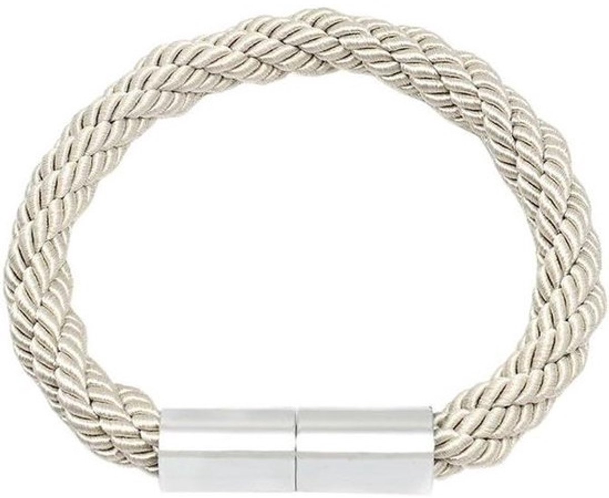 gordijnband - gordijnriemen van touw - voor het strikken van gordijnen - magnetische gesp - 48 cm - beige