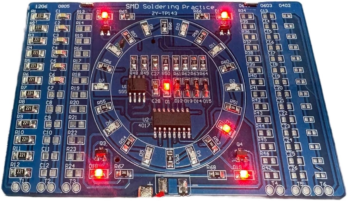 GERUI LED SMD NE555 soldering exercise board DIY Kit 3-12V LED components soldering practice board, skill training circuit soldering training kit