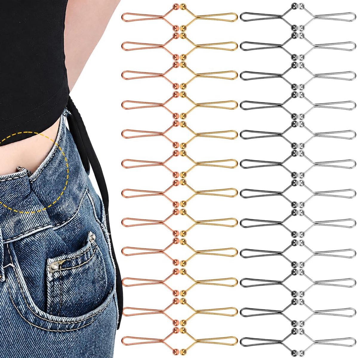 48 Stuks Tailleclip, broek Taille Spanners, Broek Strakker Clip, Tailleband strakker