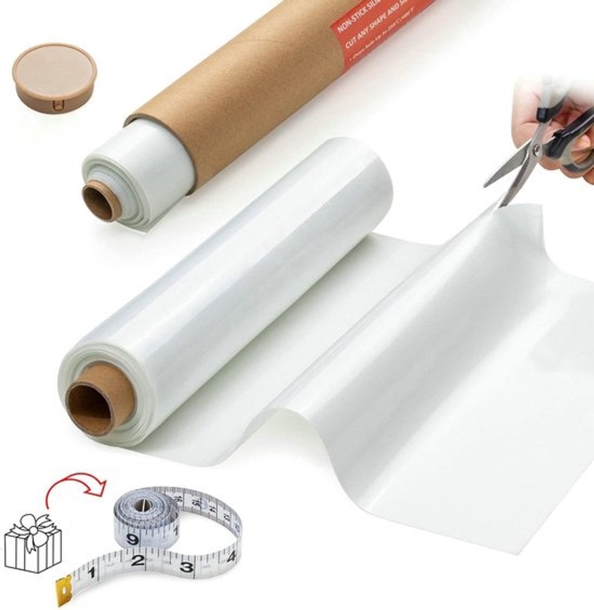 Hittebestendige siliconen bakmat - Op rol - 40,6 cm x 3 m - Herbruikbaar - Antislip bakaccessoire