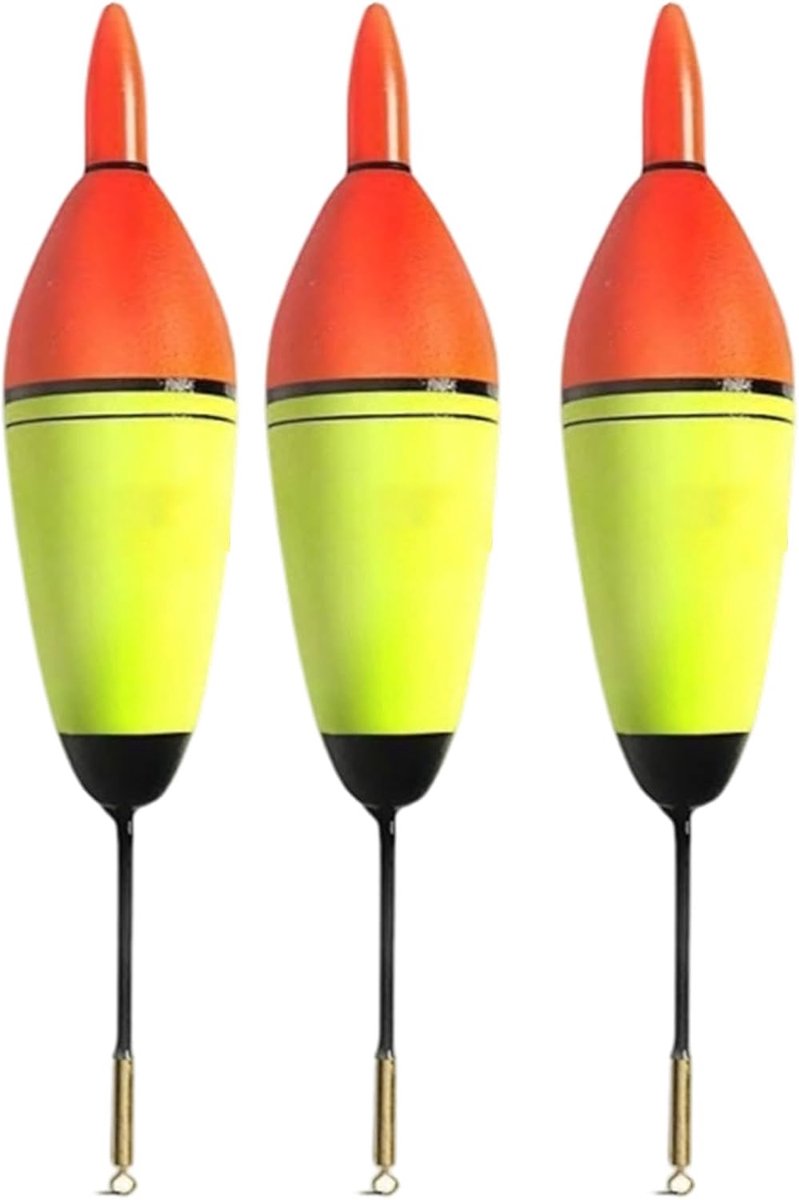 Set van 3 stuks met verlichte EVA-dobbers, nachtvisgerei voor vissers en buitenreizen, bobber floatvisgerei voor nachtbobber, kustlijn, meer, rivier, kustvisdoos, lijnwachter