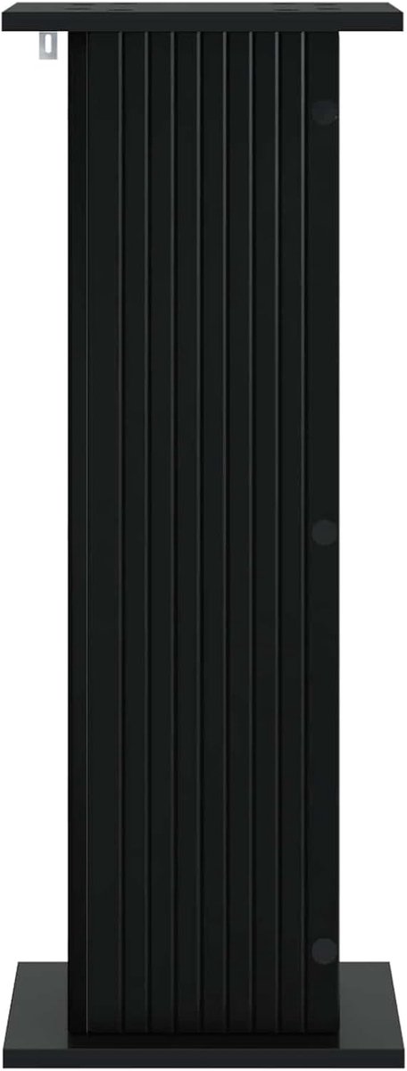 2 stuks, zwart, 30,5 x 30 x 80,5 cm, van houtmateriaal, moderne bloempotstandaard, hoog, voor binnen, vochtbestendige plantentafel voor vetplanten — afbeelding 3