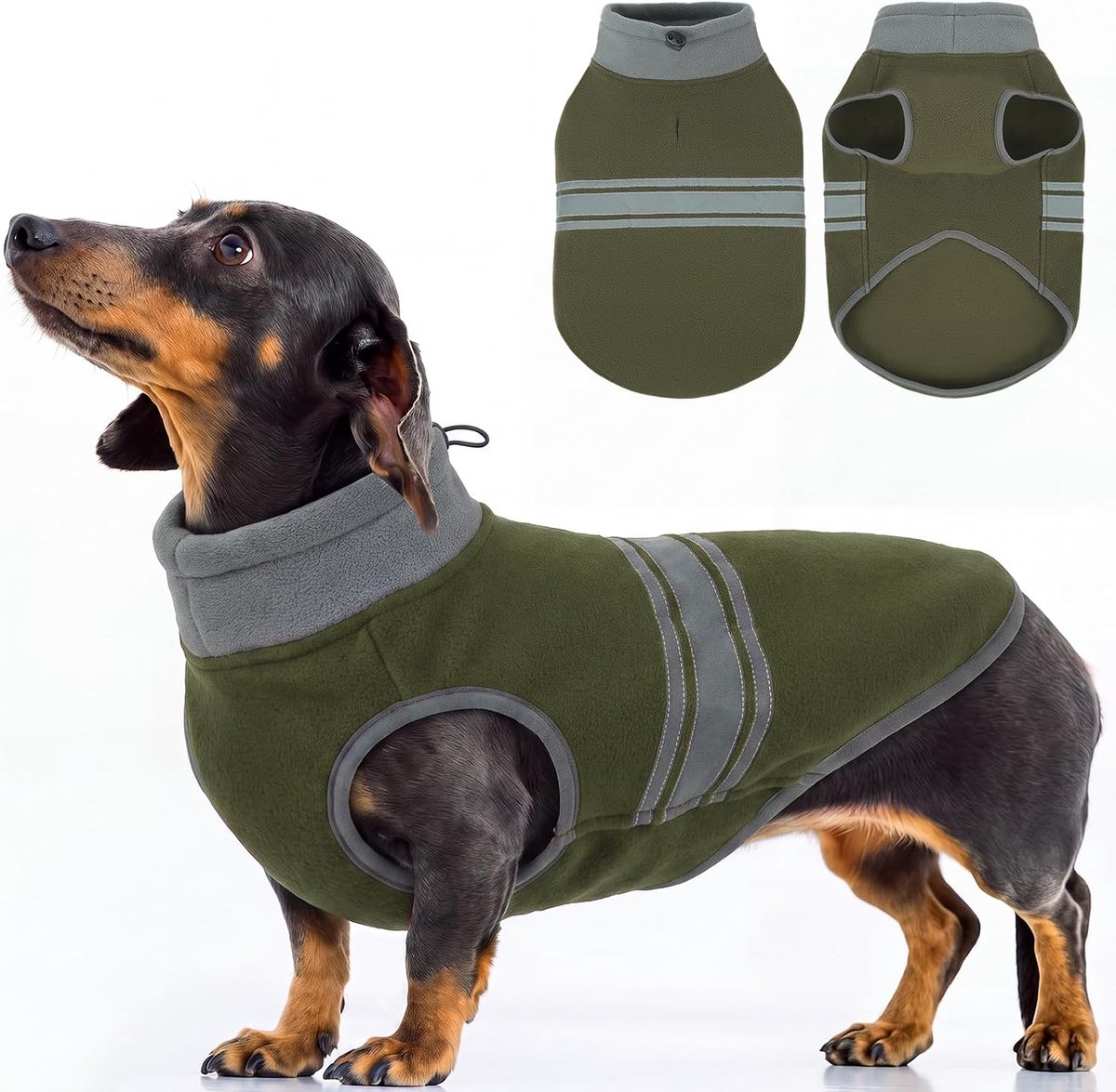 Fleece, warme fleece hondentrui met reflecterende strepen
