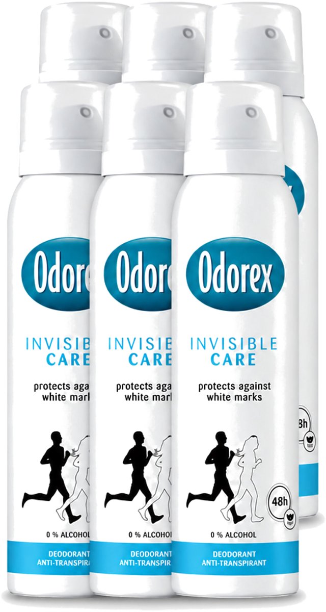 6 x Odorex - Deodorant Spray - Invisible Care - Onzichtbare Bescherming - 150 ml - Voordeelverpakking - 6 stuks