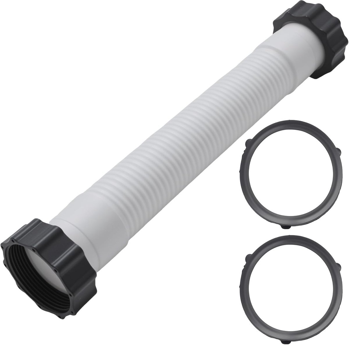 35 cm long pool hose with two seals, diameter 3.8 cm, suitable as a replacement hose for pool pumps and garden tools - ShopVlot
