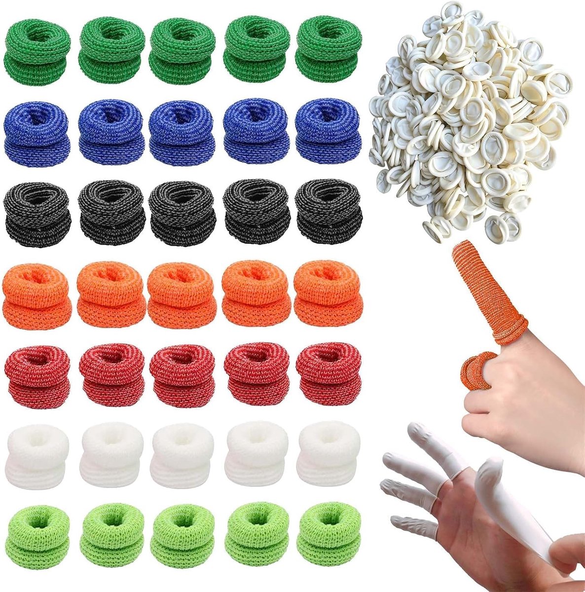 85 stuks vingerbescherming, 35 ademende vingerbandages, 50 stuks waterdichte vingerhoezen, zacht, comfortabel voor - ShopVlot