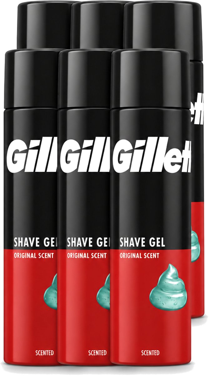 6 x Gillette – Scheergel – Classic – 200 ml - Voordeelverpakking - 6 stuks
