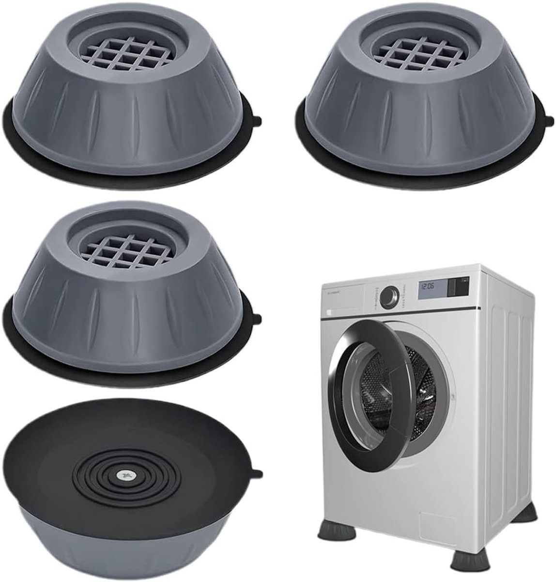4 Pcs Vibration Feet for Washing Machine, Lava Feet, Anti-Vibration, Drying Pad, Shockproof, Low Noise Washing Machine - ShopVlot