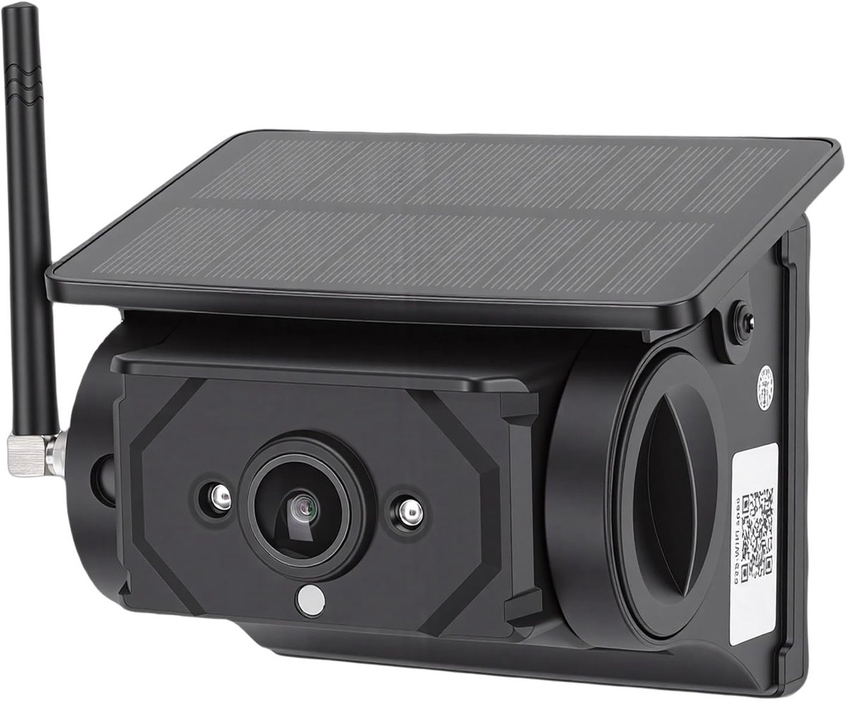 SnelShoppen - Draadloze Achteruitrijcamera voor Campers 1080P - Oplaadbare & Zonne-energie - Veilig Achteruitrijden voor Vrachtwagens en Campers