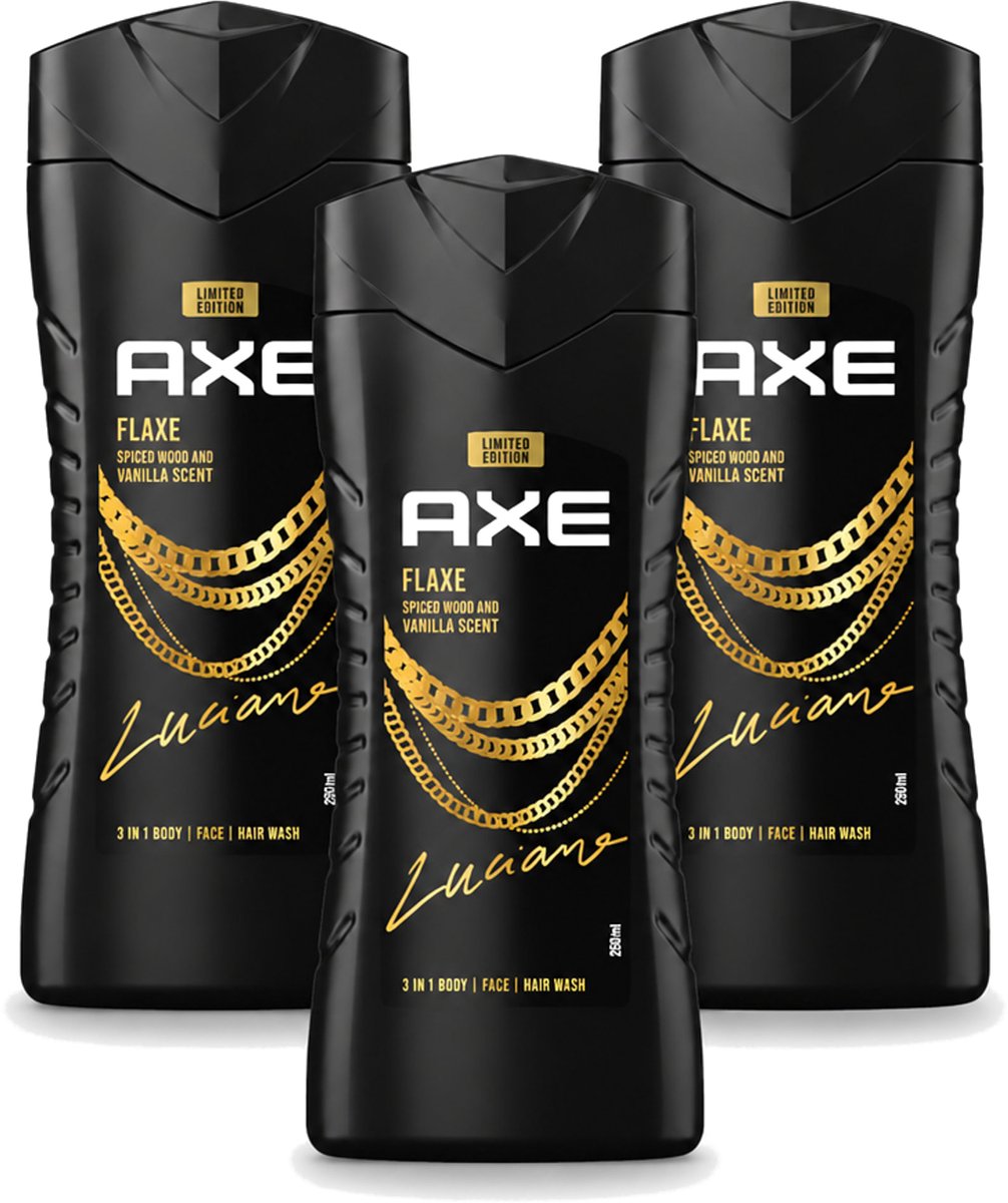3 x Axe – Douchegel – Flaxe – 250 ml - Voordeelverpakking - 3 stuks