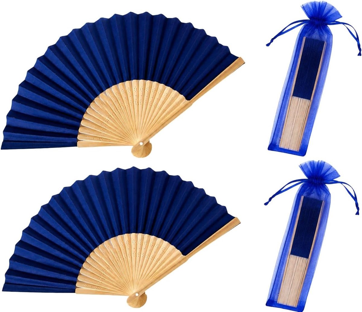 Elegante Handwaaiers - 2 Stuks Vouwwaaiers met Tasje