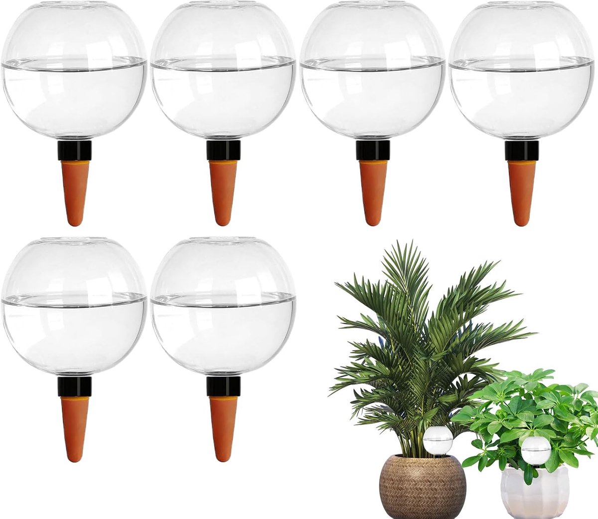 6 stuks bewateringsballen, 500 ml waterballen voor planten, zelfbewaterende bewateringsbal voor planten, bloemen en tuin, waterdispenser, automatische plantenirrigatie voor binnen en buiten