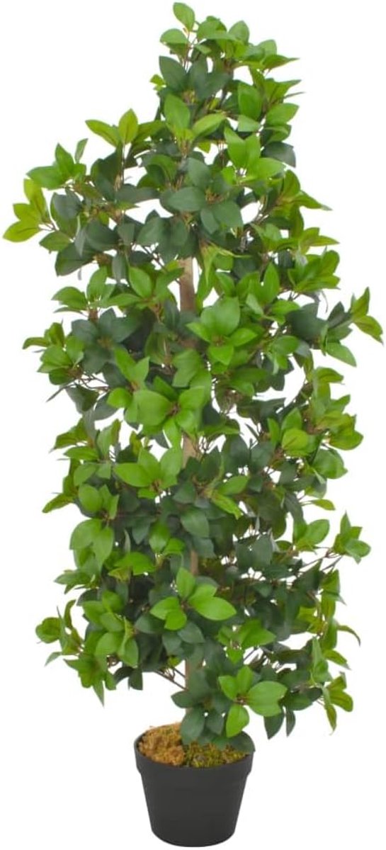Kunstplant, laurier, groen, 120 cm, met pot | Realistische bladeren, natuurlijke look, geen onderhoud, decoratie voor binnen of op kantoor