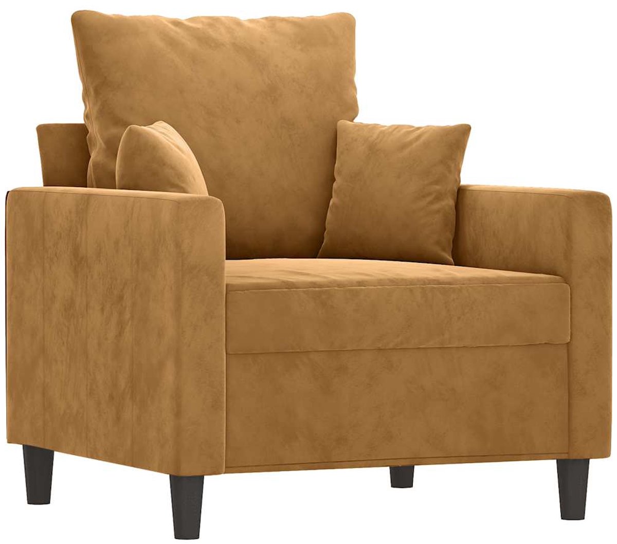 vidaXL Fauteuil - 60 - cm - fluweel - bruin