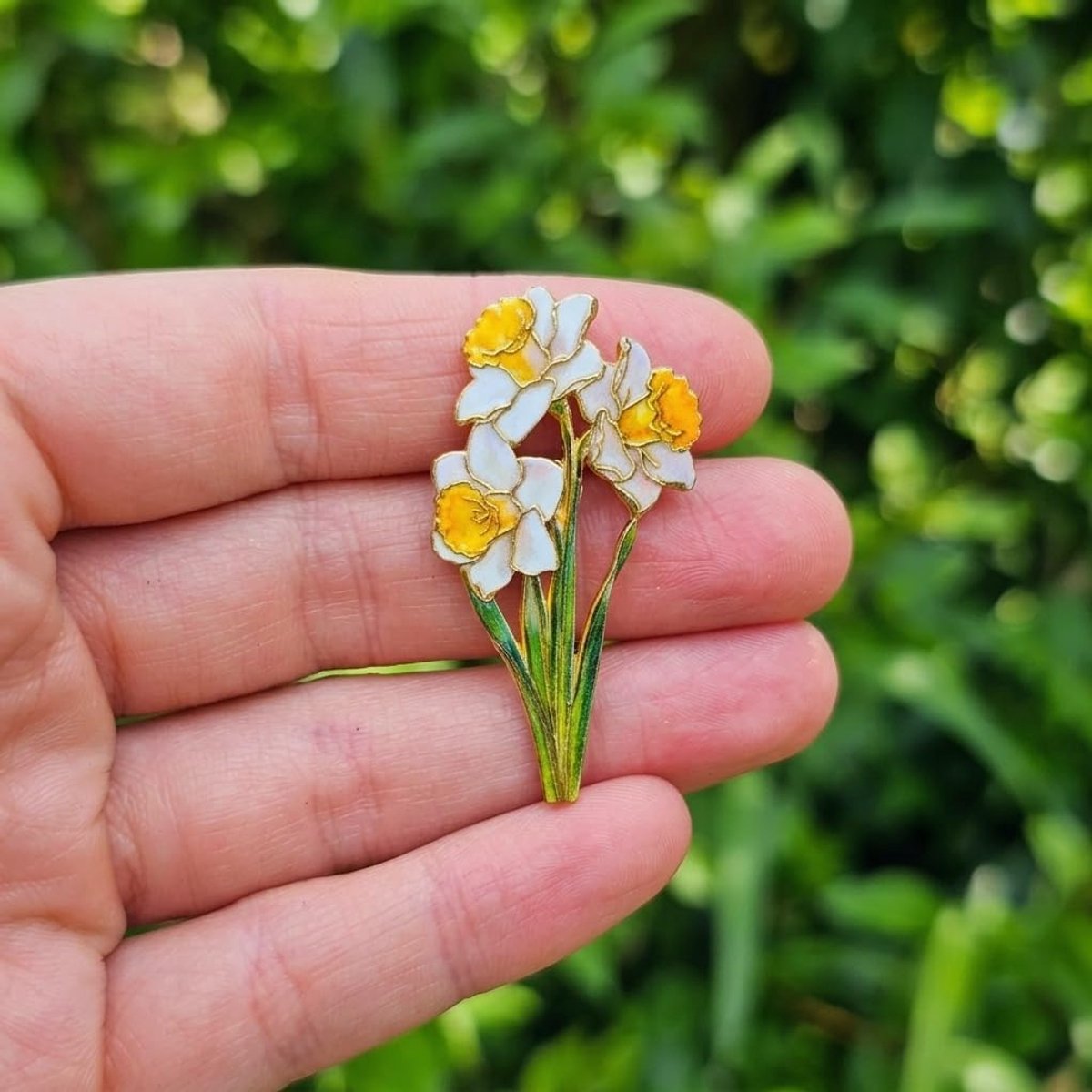 Emaille pin bloem broche natuur dames
