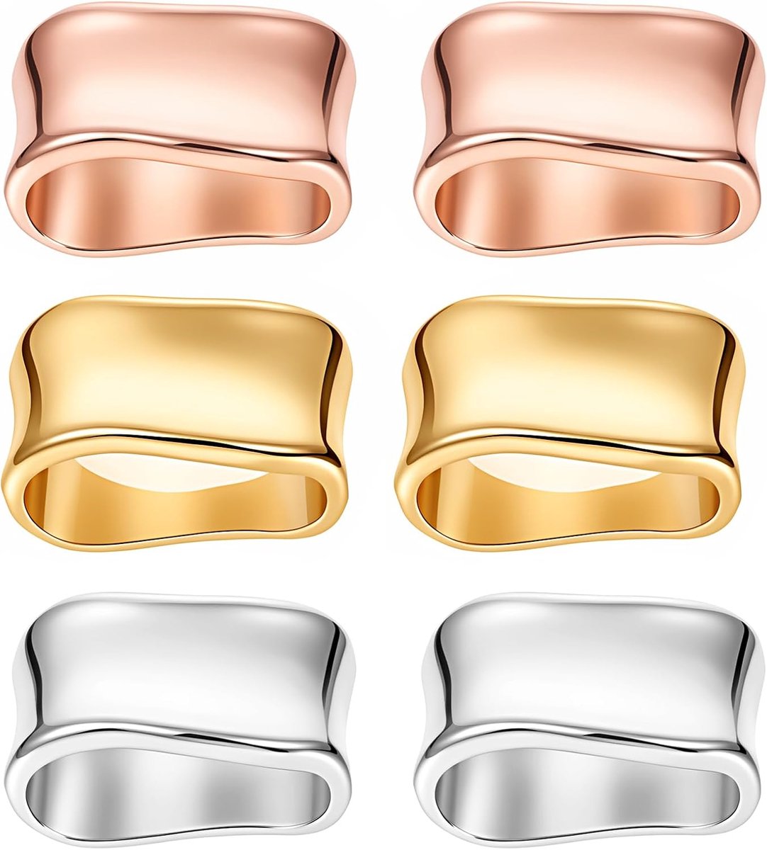 6 stuks sjaal ring dames, sjaalring dames goud, 2,5 × 2,2 × 1,37