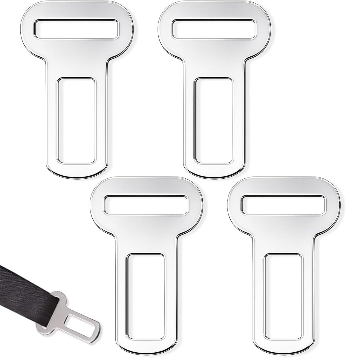 4 stuks veiligheidsgordelblokken voor auto, veiligheidsgordeladapter voor honden, veiligheidsgordelaccessoires, gesp voor autogordels, metalen connector voor huisdieren