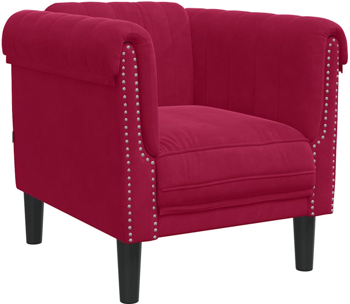 vidaXL Fauteuil - fluweel - wijnrood