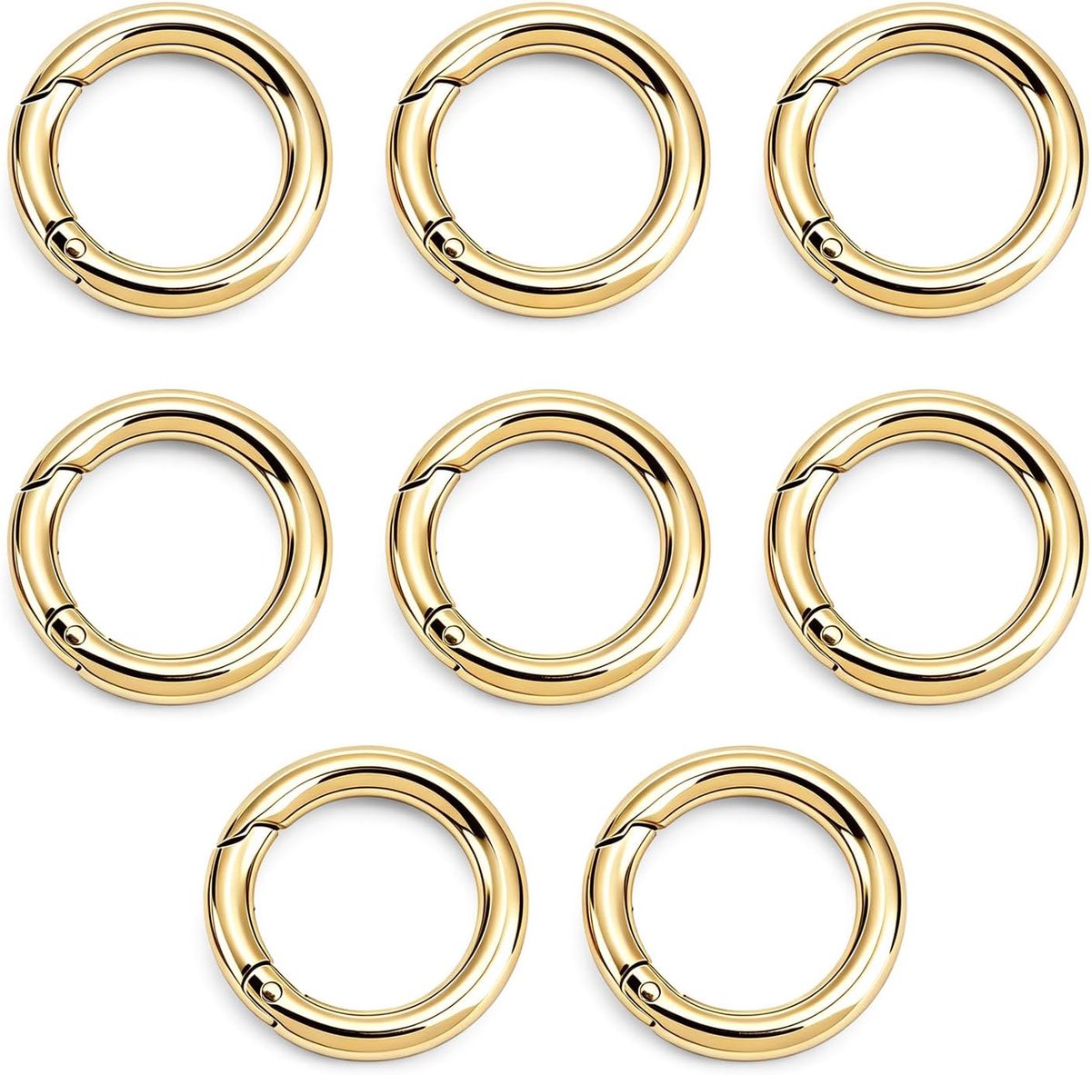 8 stuks Duurzame KC Goud Veersluiting, Robuuste O-ringen voor Handtasriem, Portemonneesleutelhangers & DIY-craftbenodigdheden