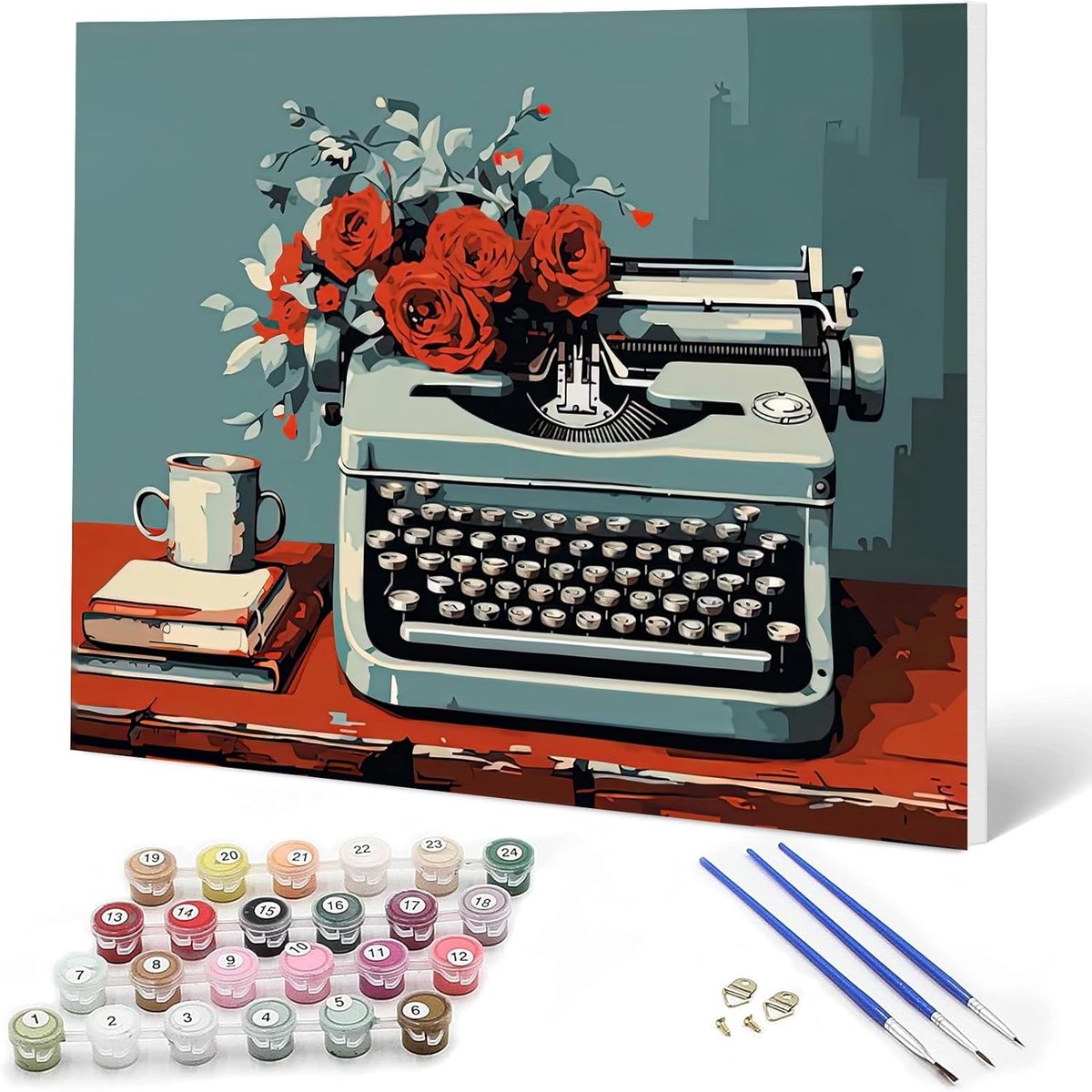 Auremi Vintage Printer Verf op Nummers Kits Kinderen Volwassenen, Schilderen op Nummer Kits Op Canvas, Ingelijste DIY - ShopVlot