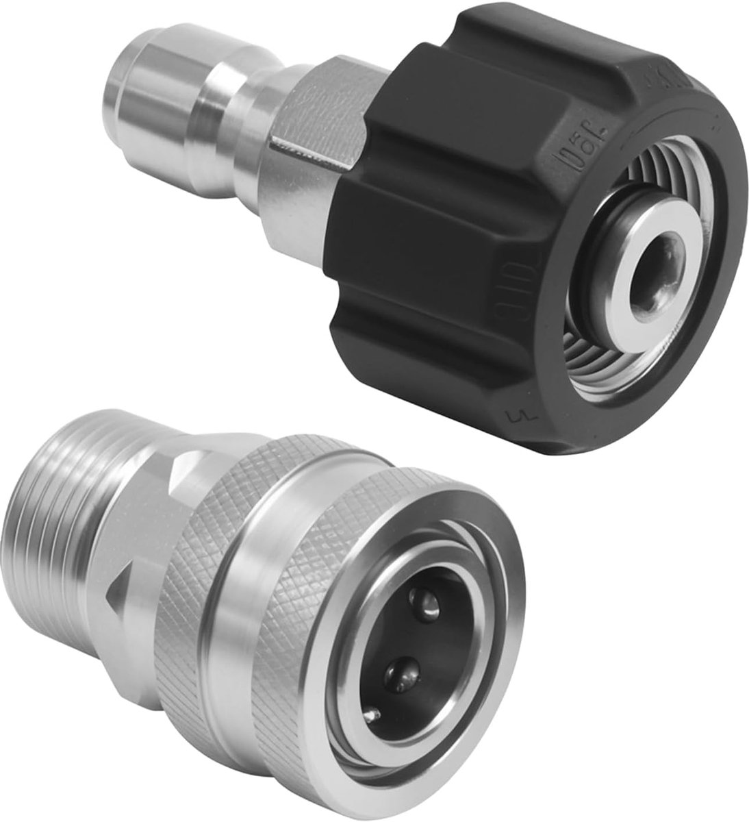 SnelShoppen - Connect Female Adapter M22 op 1/4 Inch RVS Draad, Messing Hoge Druk Adapter voor Hogedrukreinigers, Snelle Koppeling voor Hogedrukslang
