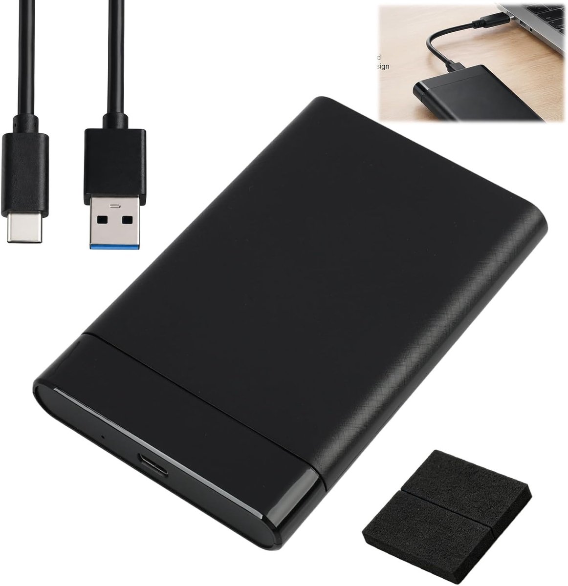 Externe behuizing voor harde schijf 2,5 inch - USB-C 3.1 Gen 2 - 6 Gbps - ShopVlot