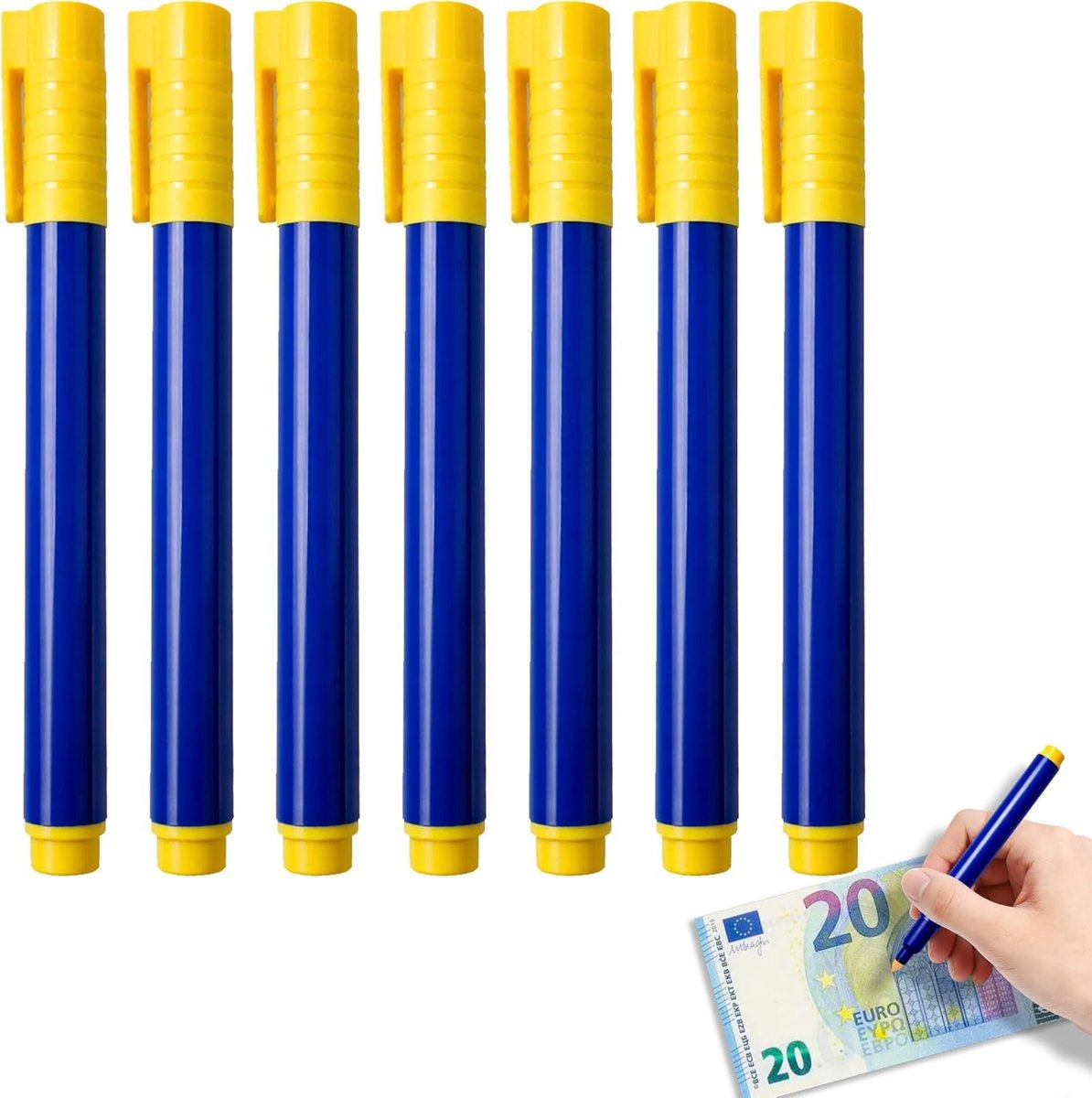 Set van 4 vervalsingsmarkers voor het detecteren van vals geld, inclusief bankbiljetherkenning en euro-markers, ideaal voor veilig betalen en winkelen