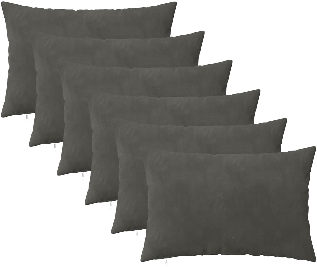 vidaXL Dekenkussen - 6 - st - HEERLEN - Donkergrijs - 40 - x - 60 - cm - fluweel